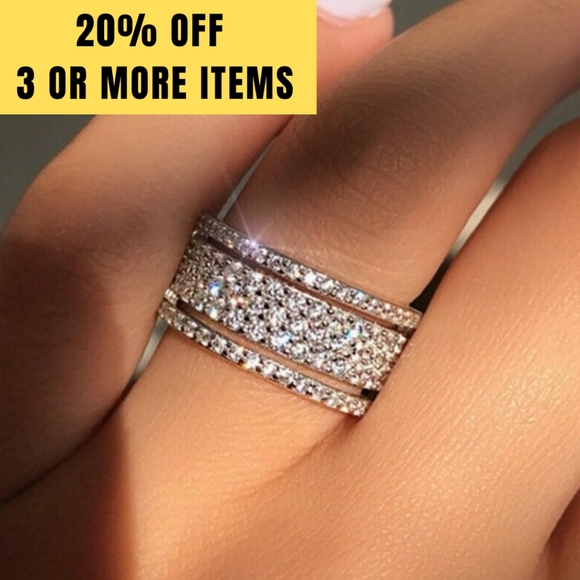 NWOT Silver White Sapphire Ring - Picture 10 of 10